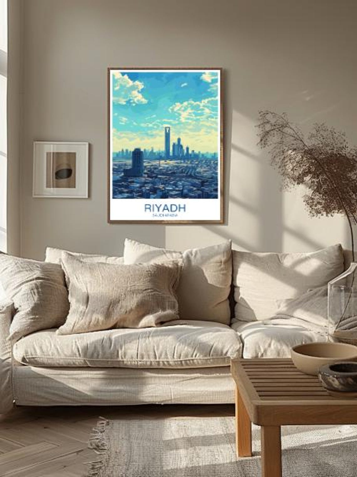 Riyadh Saudi Arabia Modern Skyline Vintage Travel Art Poster - Image 2