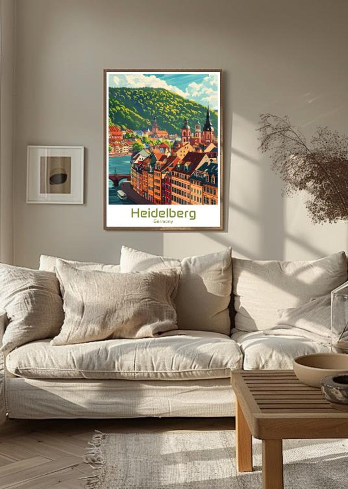 Heidelberg Germany Old Bridge River City Illustration Travel Poster - Image 3