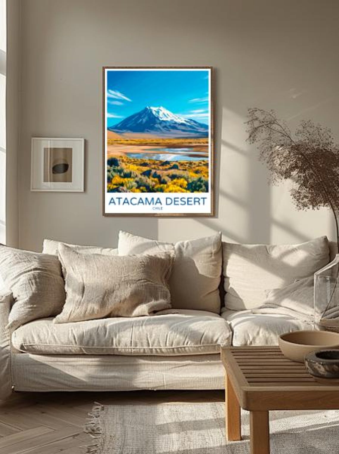 Atacama Desert Chile Volcano Snowcapped Vintage Travel Poster - Image 2