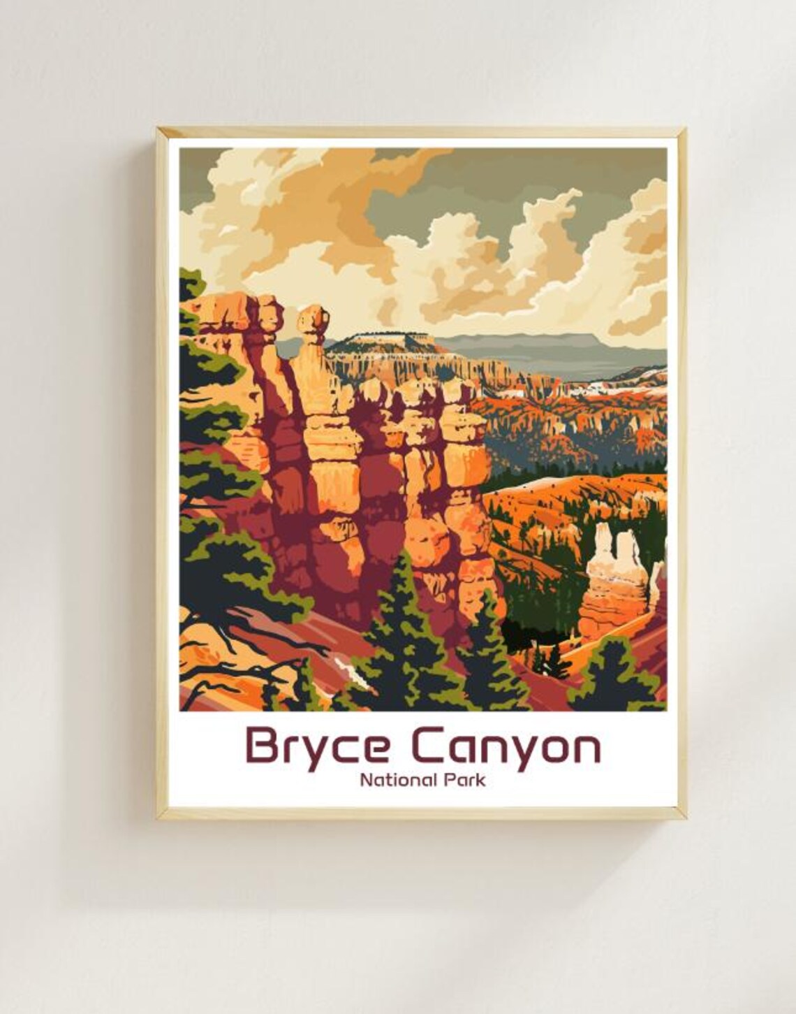 Bryce Canyon National Park Hoodoos Amphitheater Travel Poster
