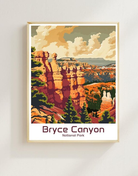 Bryce Canyon National Park Hoodoos Amphitheater Travel Poster