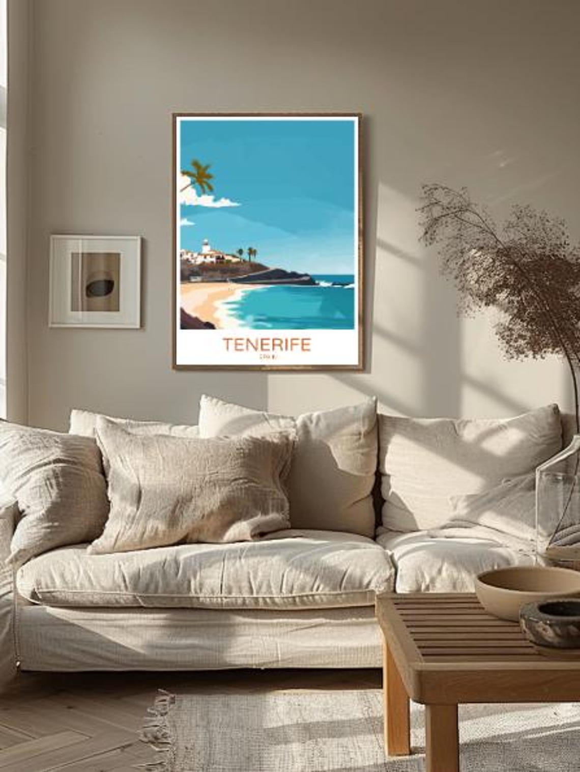 Tenerife Spain Canary Island Beach Cliff Town Sunny Travel Poster - Image 2