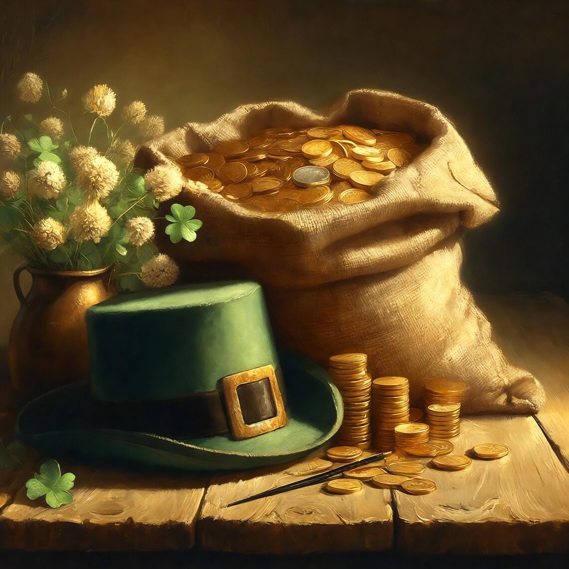 Vintage St. Patrick's Day Still Life Art Print
