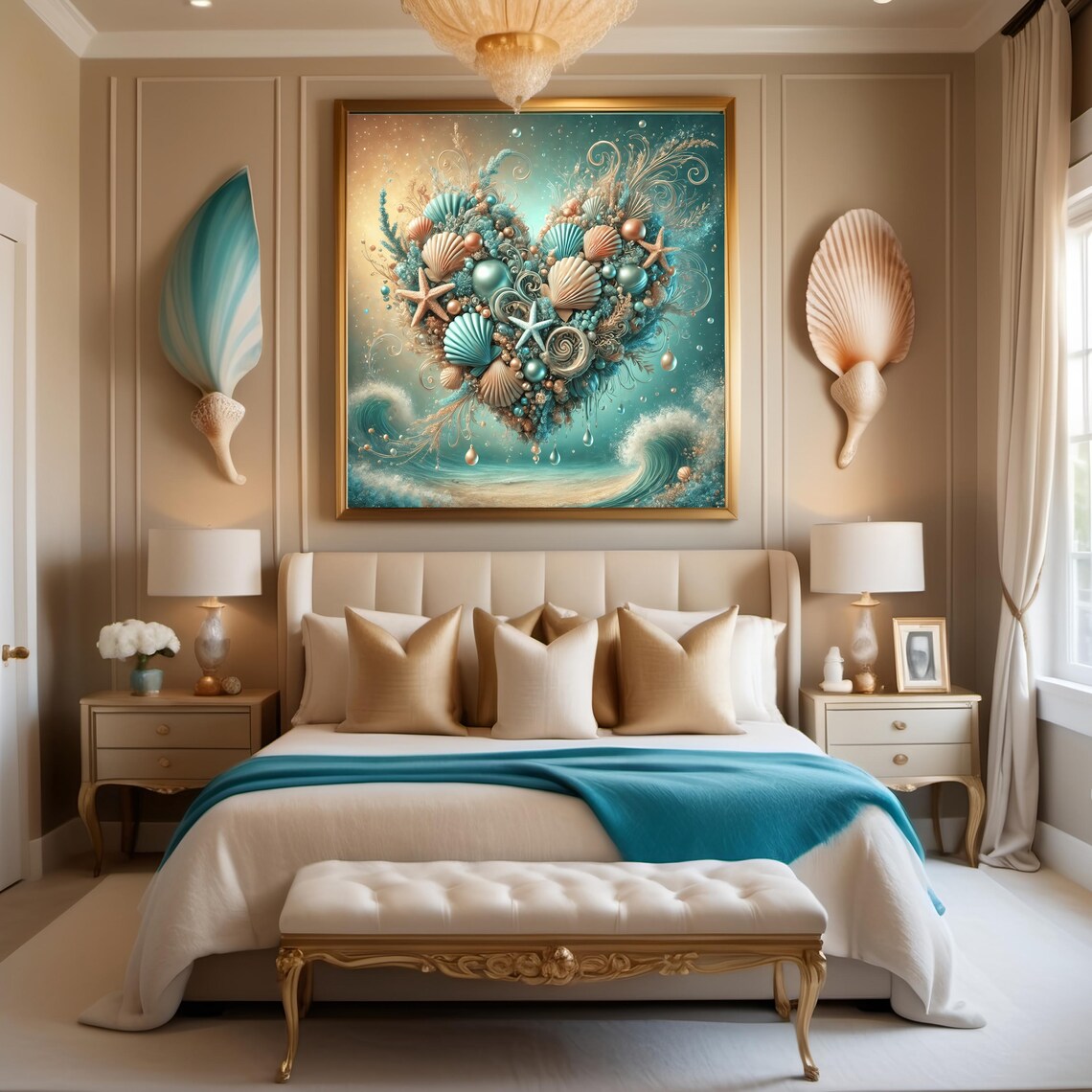Oceanic Heart Coastal Art Print, Valentine Decor - Image 3