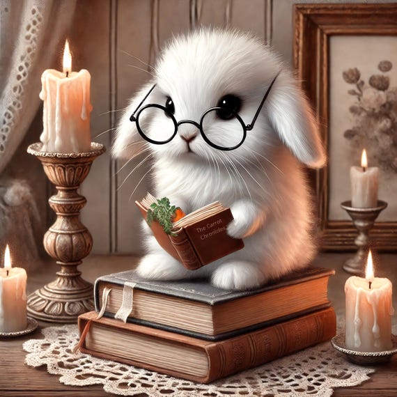 Funny Bunny Vintage Cottagecore Bunny Art Print