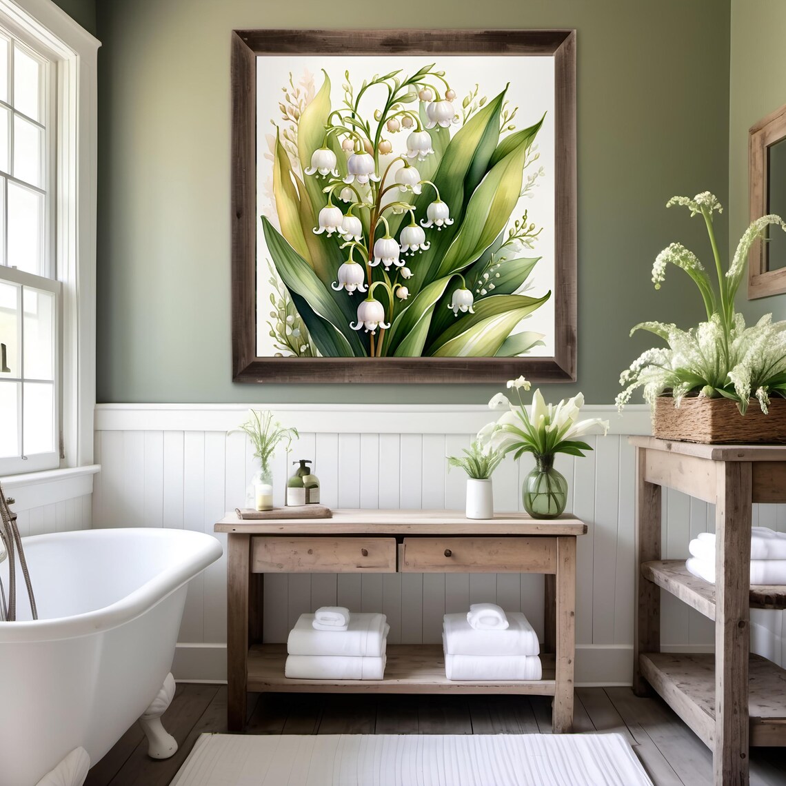 Lily Of The Valley Watercolor Botanical Art Print - Image 2