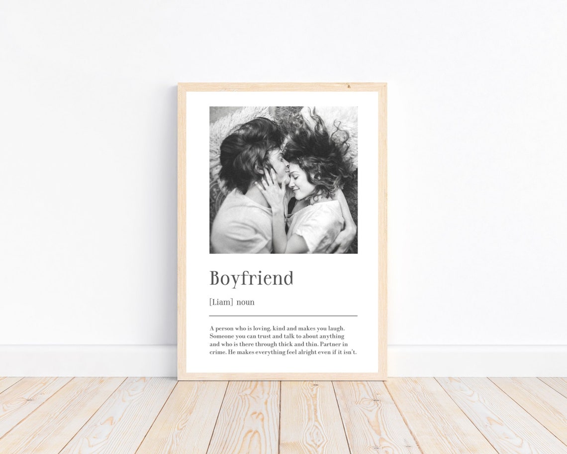 Boyfriend Definition Liam Personalised Couple Photo Gift Print - Image 2