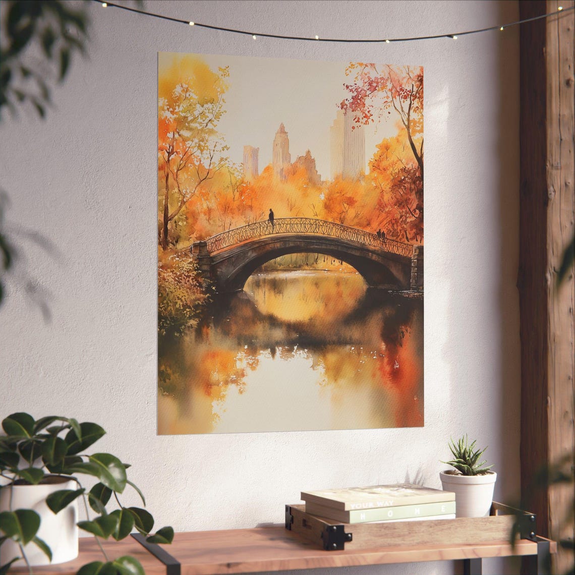 Central Park Bow Bridge Autumn Gold Manhattan Skyline Poster - Image 4