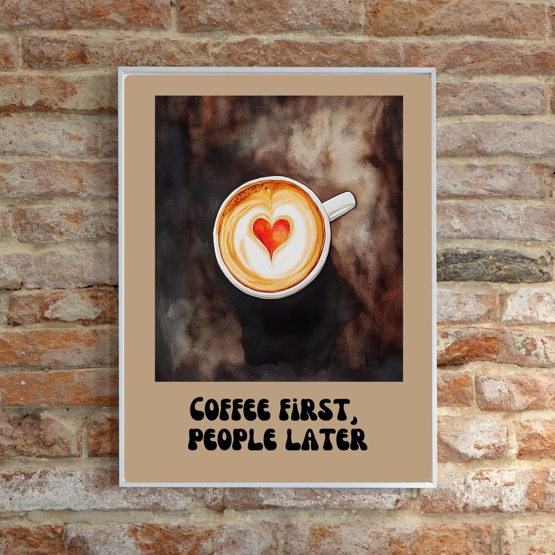 Coffee First People Later Cafe Art Home Decor For Dining Room Breakfast Nook Coffee Sign And Poster Art - Image 2