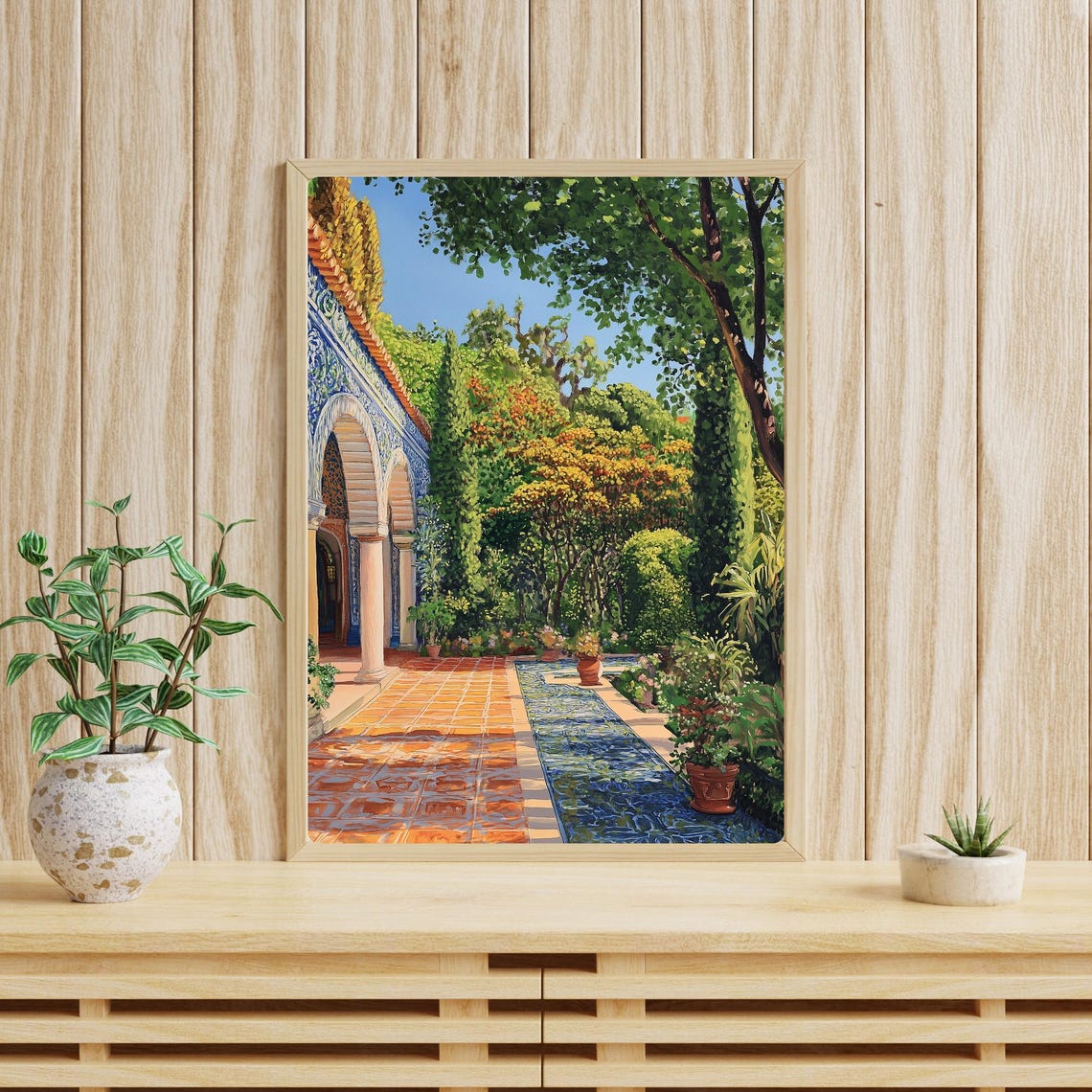 Palace Of Sintra Art Portuguese Garden Print Moorish Architecture Mediterranean Courtyard Azulejo Tile Art Palace Garden - Image 3