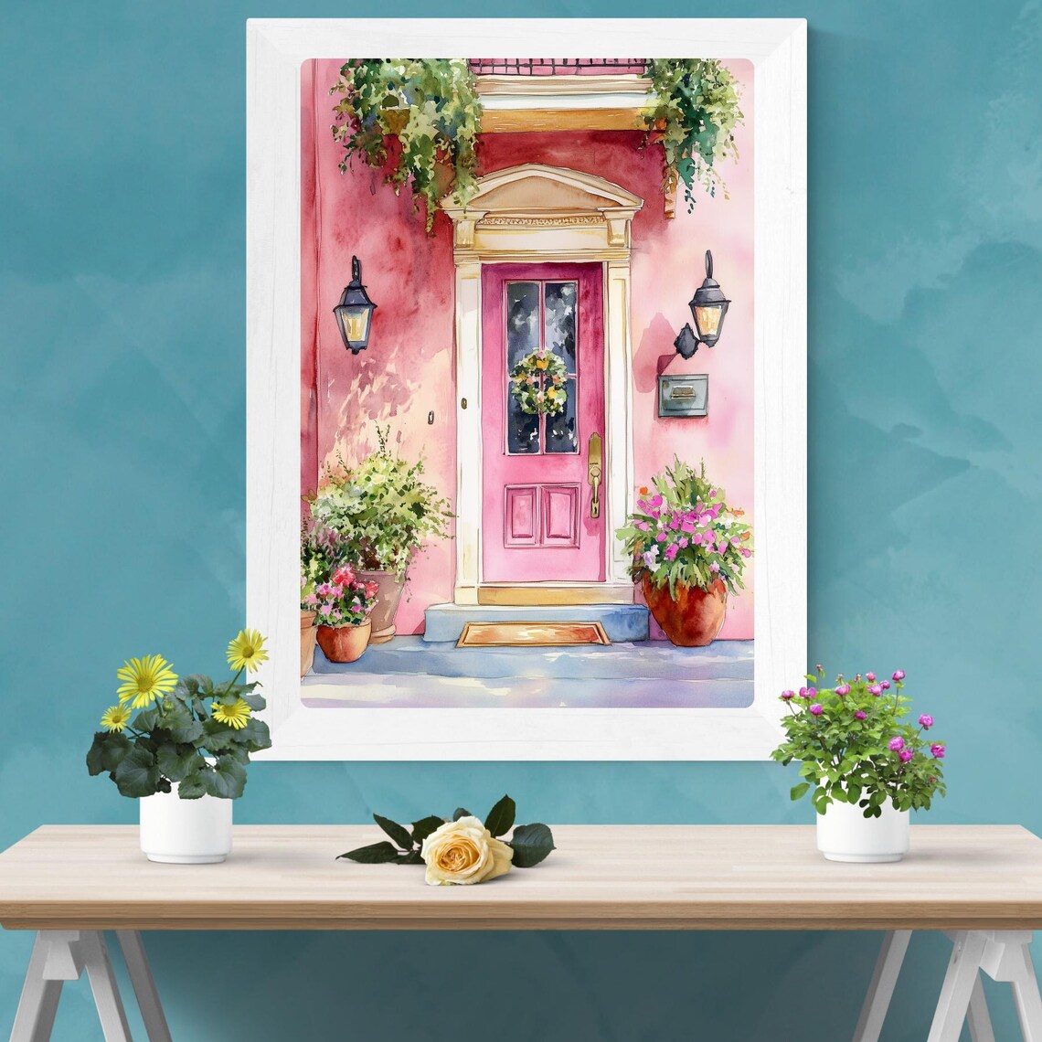 Rainbow Row Door, Charleston Watercolor Art Print - Image 3