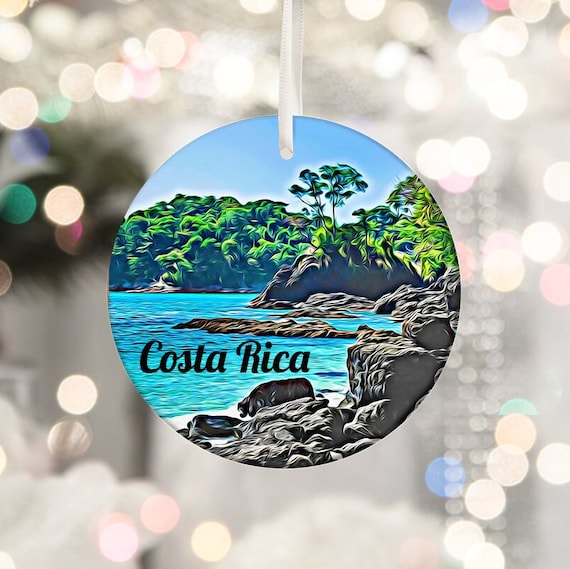 Costa Rica Tropical Coast Christmas Ornament Travel Gift Print