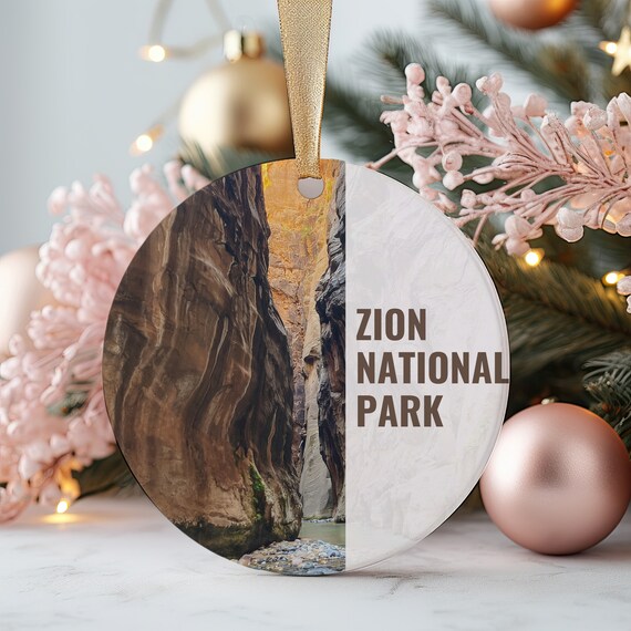 Zion National Park Christmas Ornament Utah Canyon Travel Print