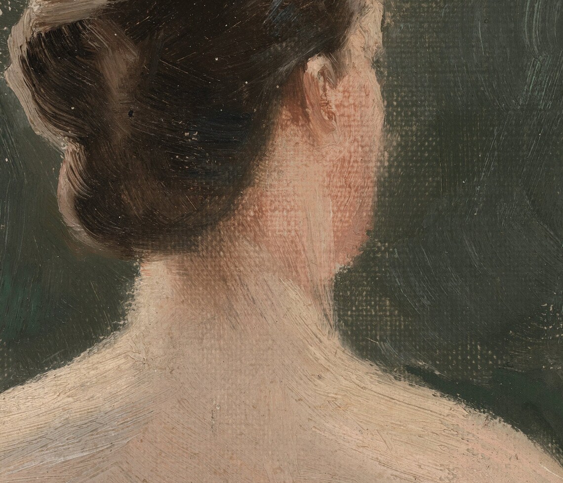 Back View Of A Woman Vintage Lady Portrait Art Print - Image 2