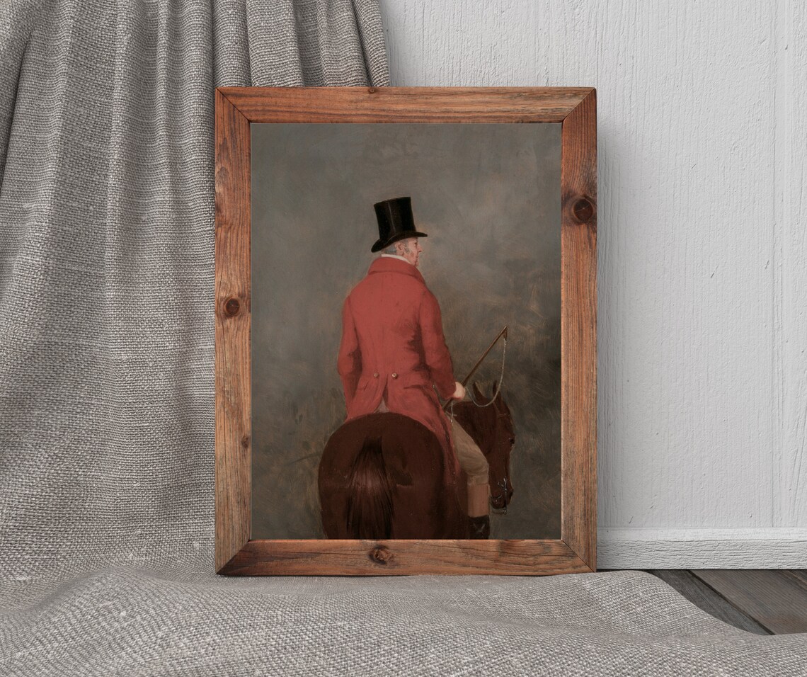 Man On Horseback Vintage English Equestrian Art Print - Image 3