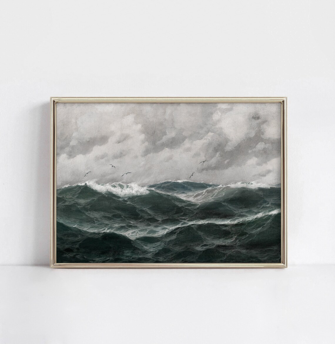 Maritime Vintage Ocean Seascape Wave Art Print - Image 3