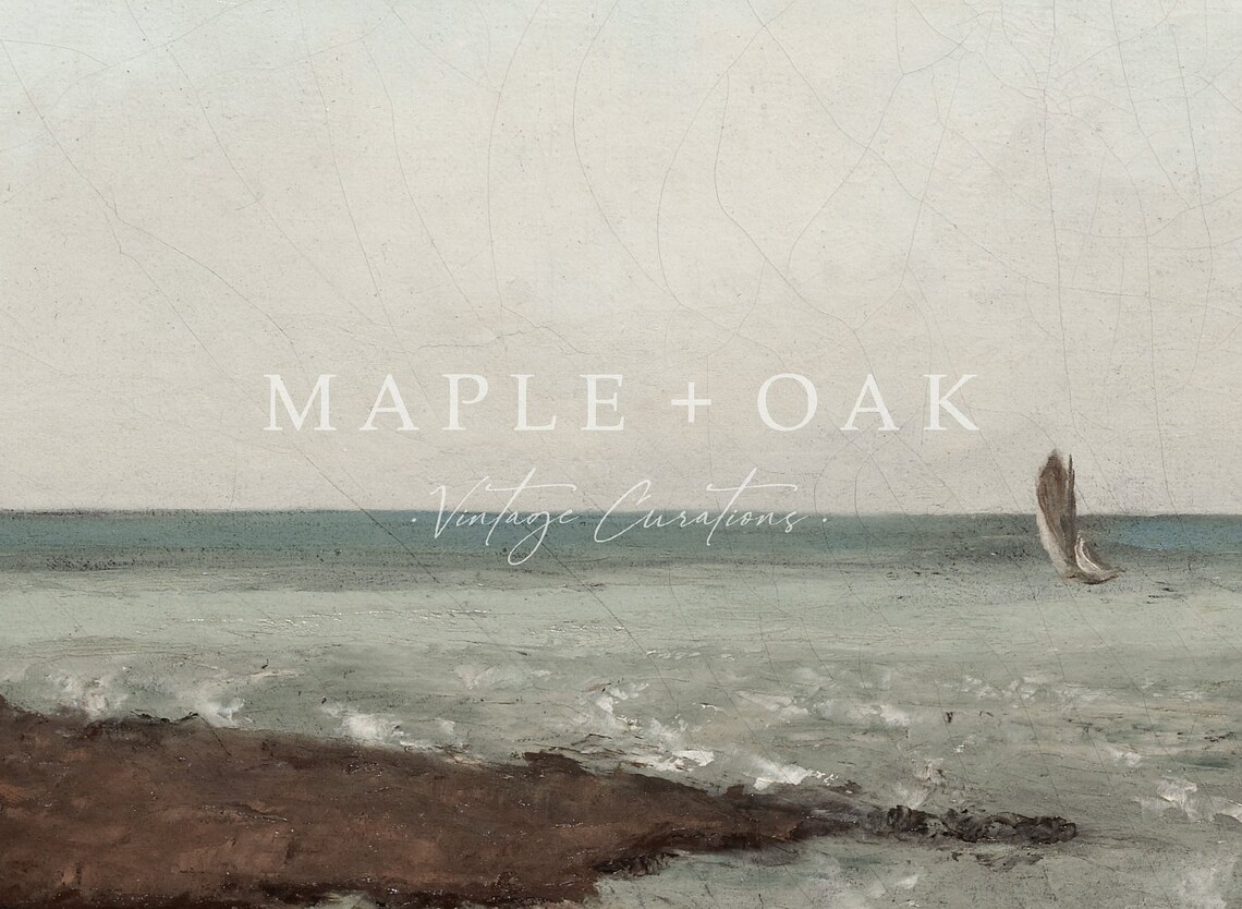 Low Tide Vintage Coastal Beach Art Print - Image 2