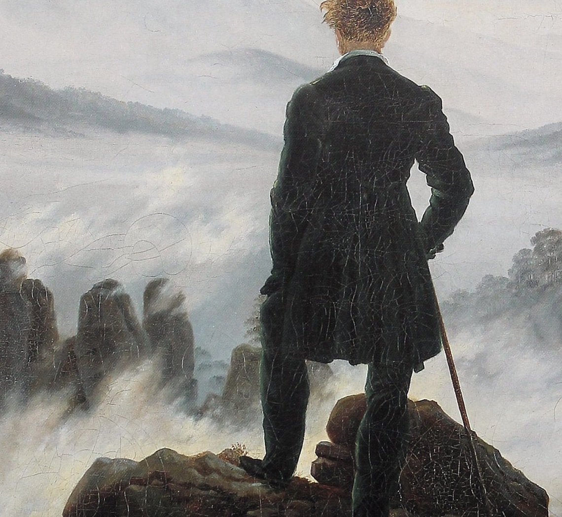 Man On A Rock Vintage Portrait Landscape Poster - Image 3