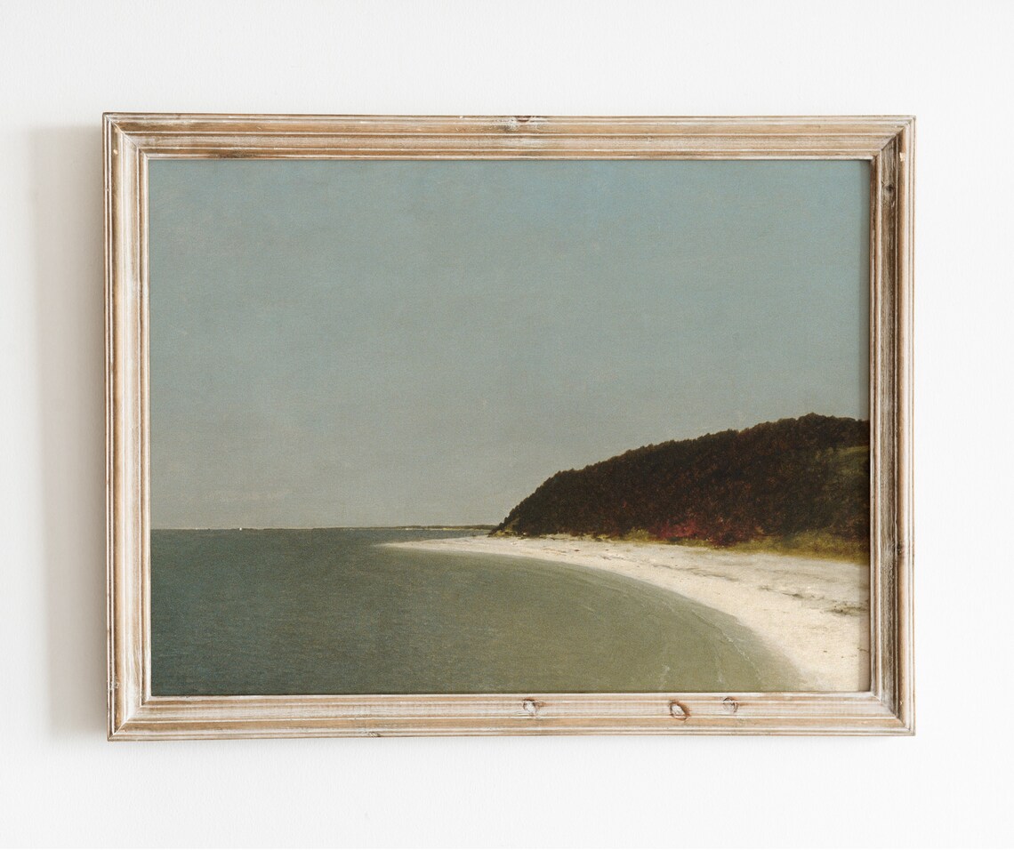 Moody Beachscape Vintage Coastal Beach Art Print - Image 3