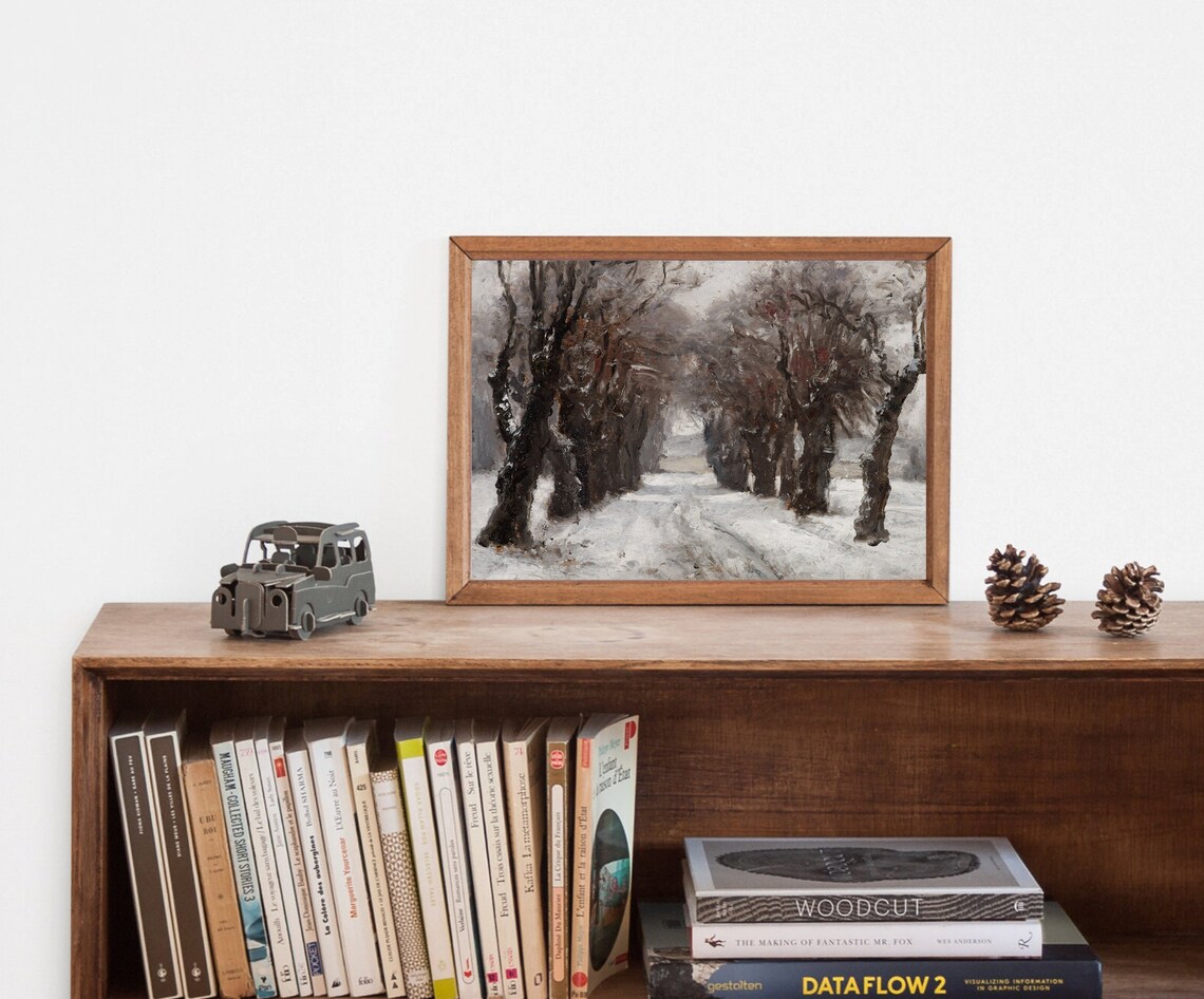 Winter In Munich Vintage Snowy Road Art Print - Image 3