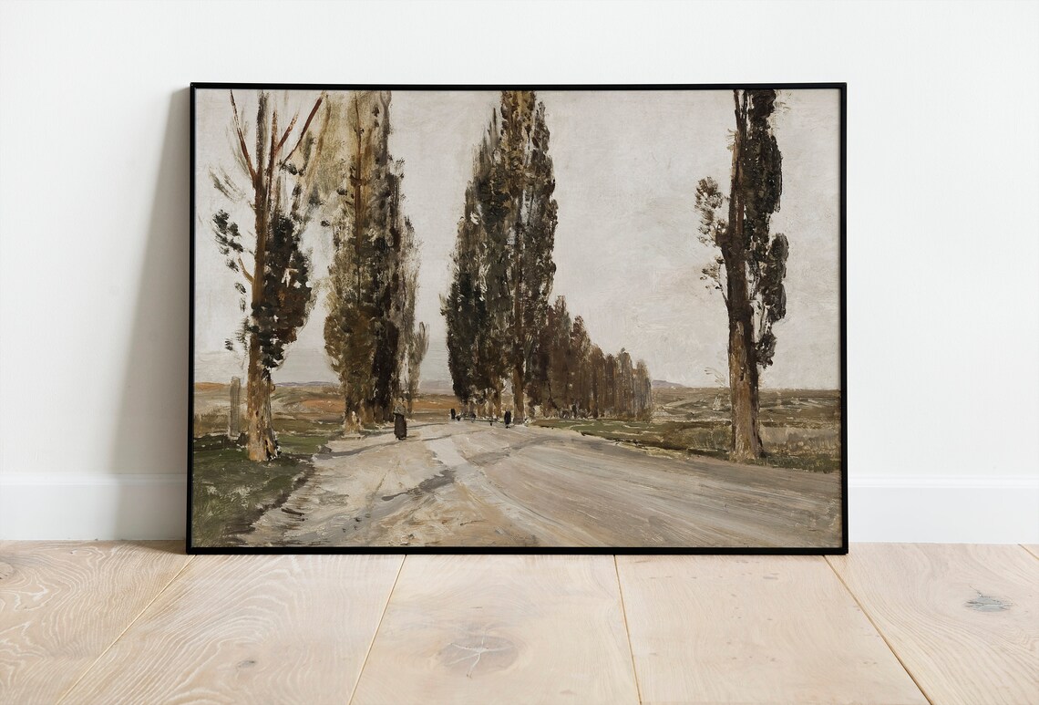 Poplar Boulevard Vintage German Landscape Art Print - Image 2