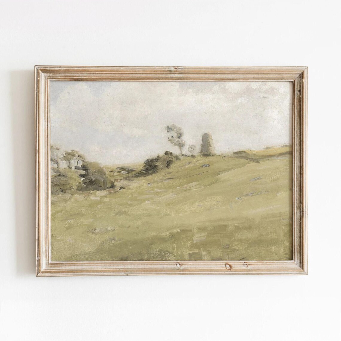 The Hill Vintage Landscape Art Print, Minimal Decor
