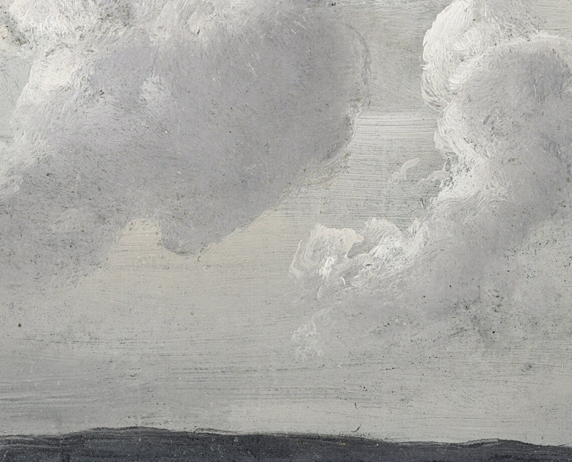 Sky Study Vintage Skyscape, Distant Landscape Art Print - Image 2
