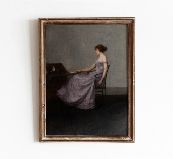 At The Writing Desk Vintage Victorian Portrait