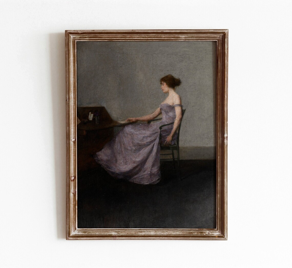 At The Writing Desk Vintage Victorian Portrait