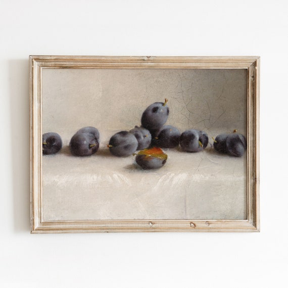 Plums Vintage Fruit Still Life Art Print