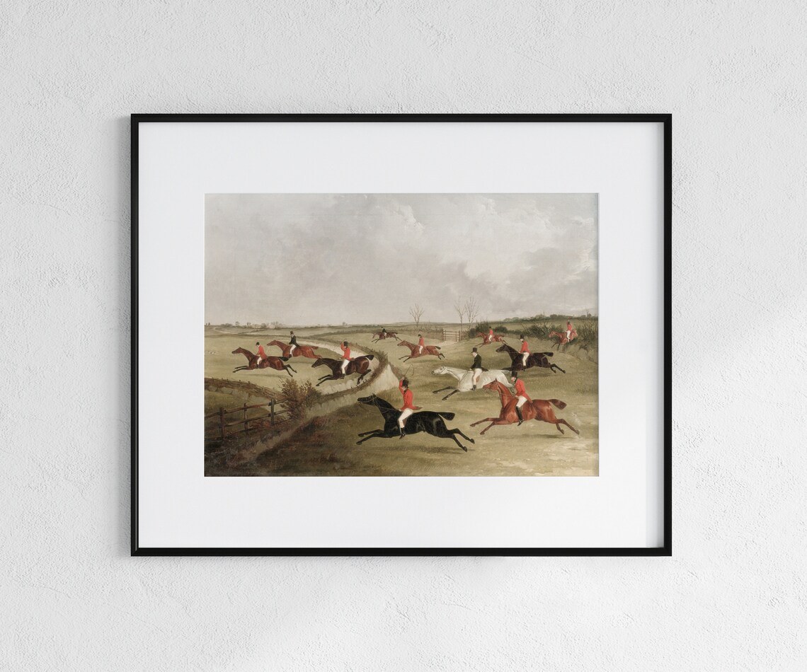 The Chase Vintage Riders On Horseback Art Print - Image 3