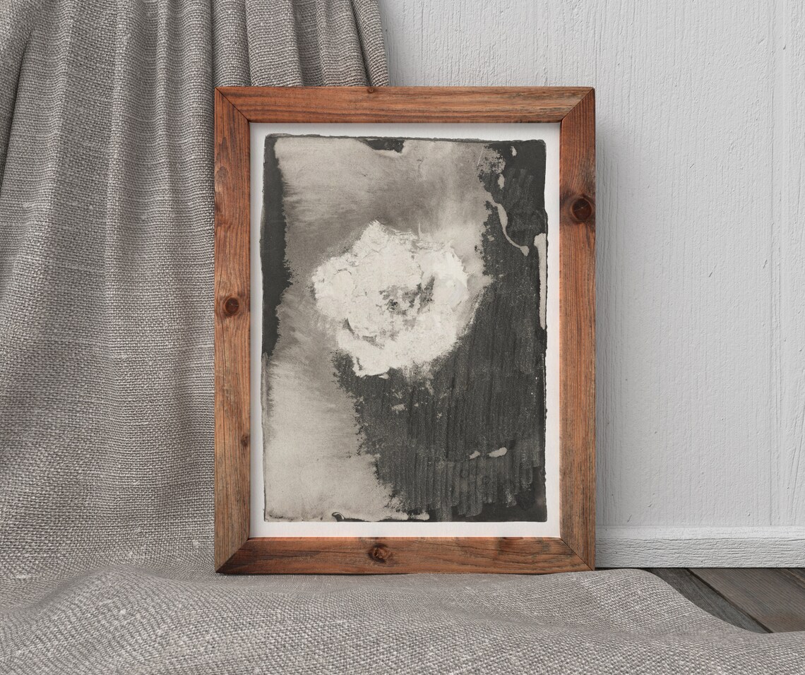 Flower Abstract Vintage Black And White Art Print - Image 3