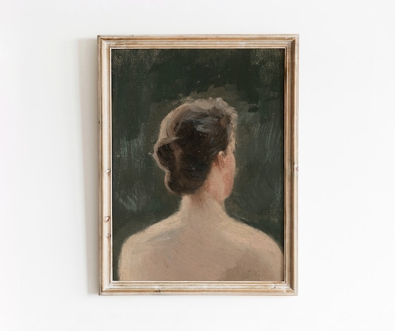 Back View Of A Woman Vintage Lady Portrait Art Print