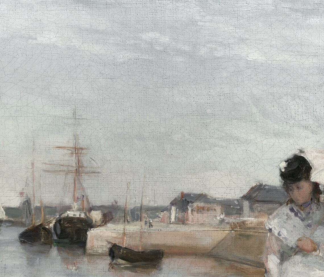 Woman at the Harbor Vintage City Harbor Poster - Image 2