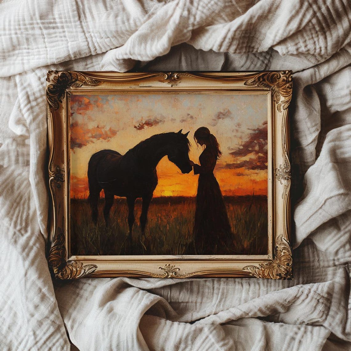 Horse Wall Art Equestrian Wall Decor Cowgirl Painting Equestrian Rider Gift For Cowgirl Gift For Horse Girl Gift For Horse Lover - Image 3