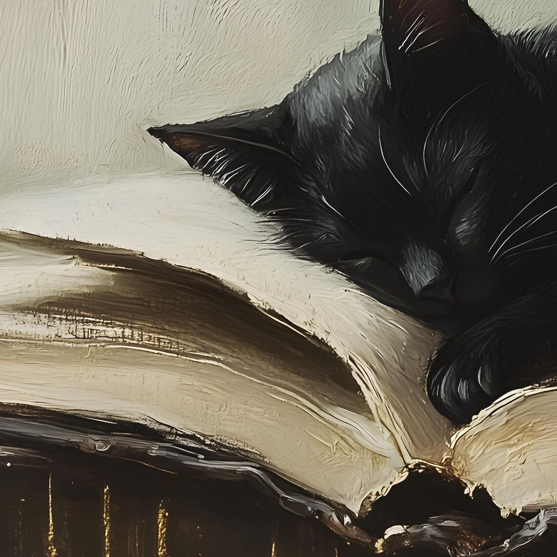 Black Cat Dark Academia, Vintage Book Art Print - Image 2