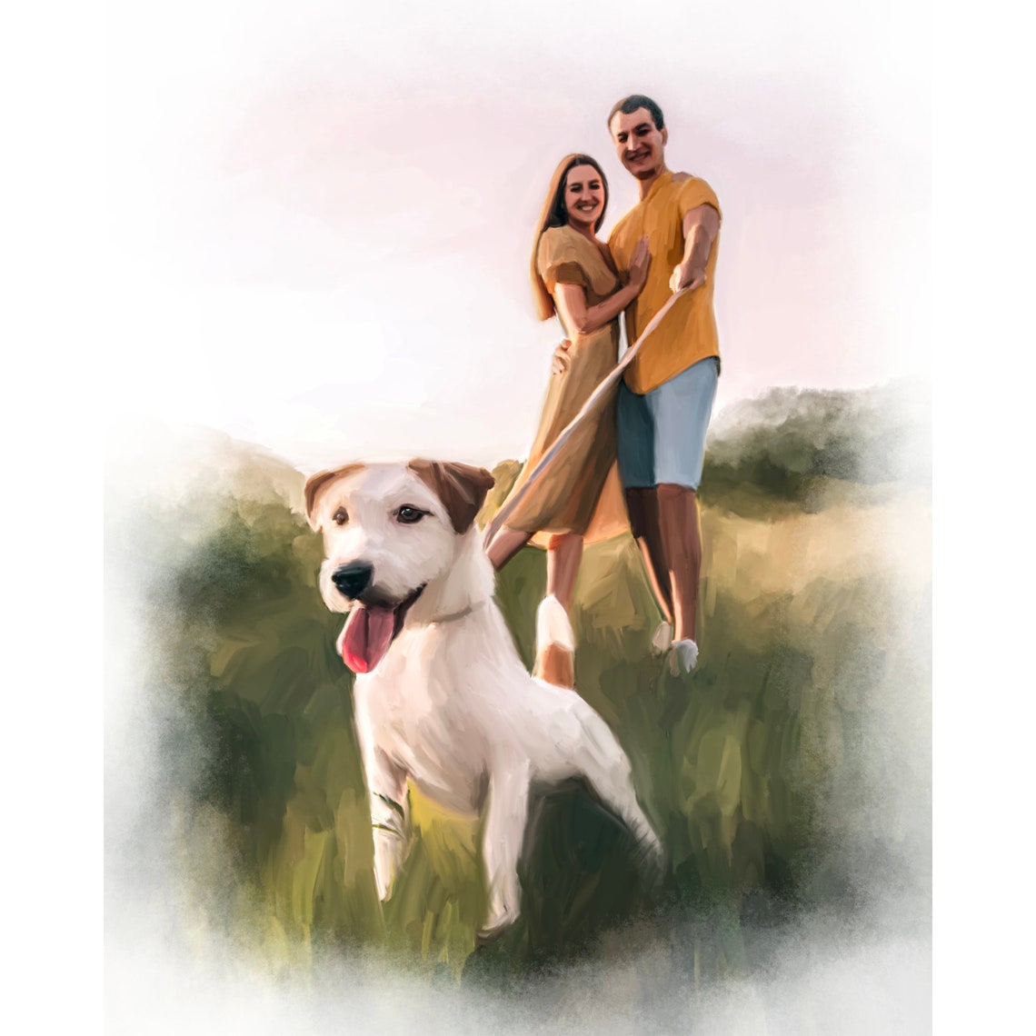 Newlywed Couple Dancing Before Snow Capped Mountains Watercolor Poster - Image 2