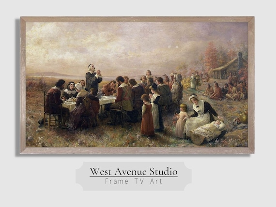 First Thanksgiving Vintage Religious Art Print