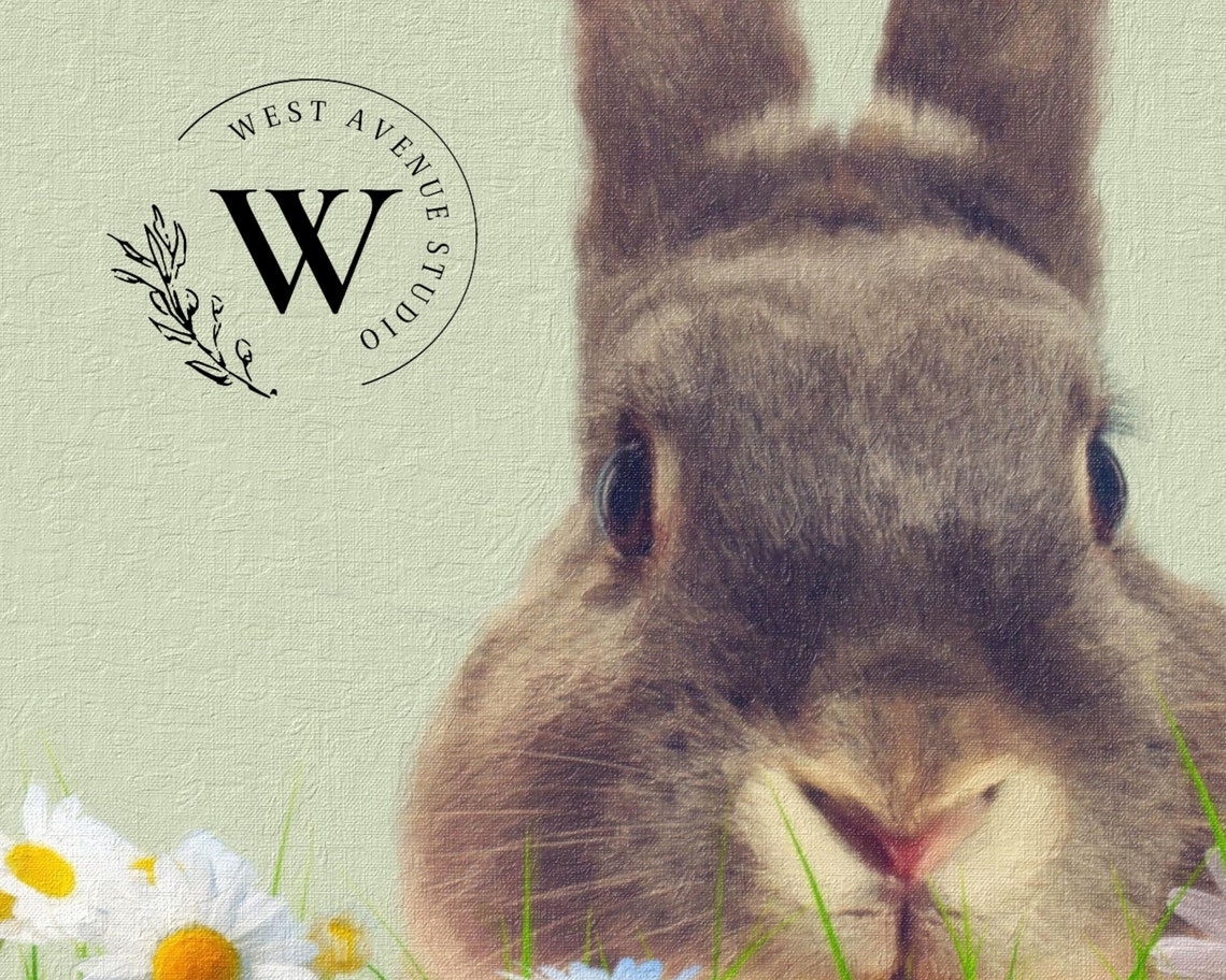 Easter Bunny Face Daisies Close Up Cute Spring Animal Photo Poster - Image 3