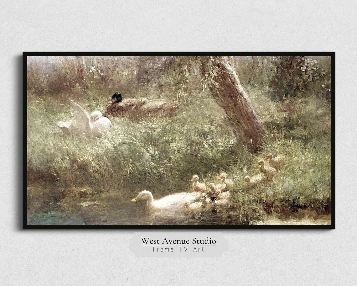 Vintage Duck Painting Spring Farmhouse Art Print - Image 4