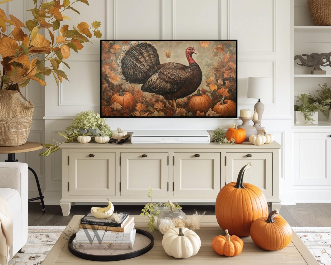 Thanksgiving Turkey Art Print, Rustic Fall Decor - Image 4