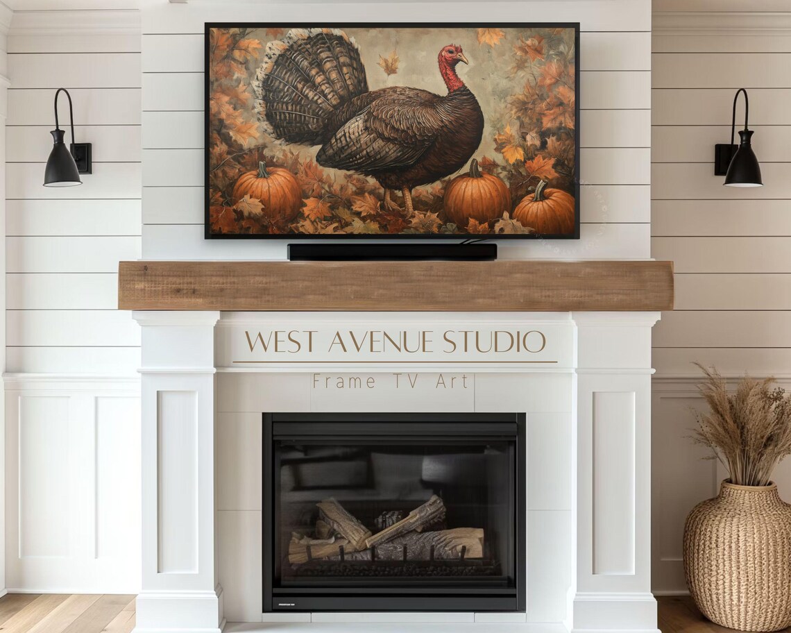 Thanksgiving Turkey Art Print, Rustic Fall Decor - Image 3