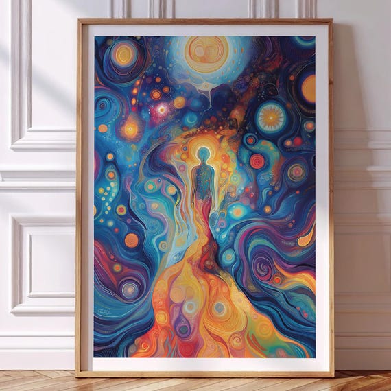 Cosmic Meditation Poster Spiritual Wall Art For Yoga Chakra Manifestation Aura Inner Peace Decor