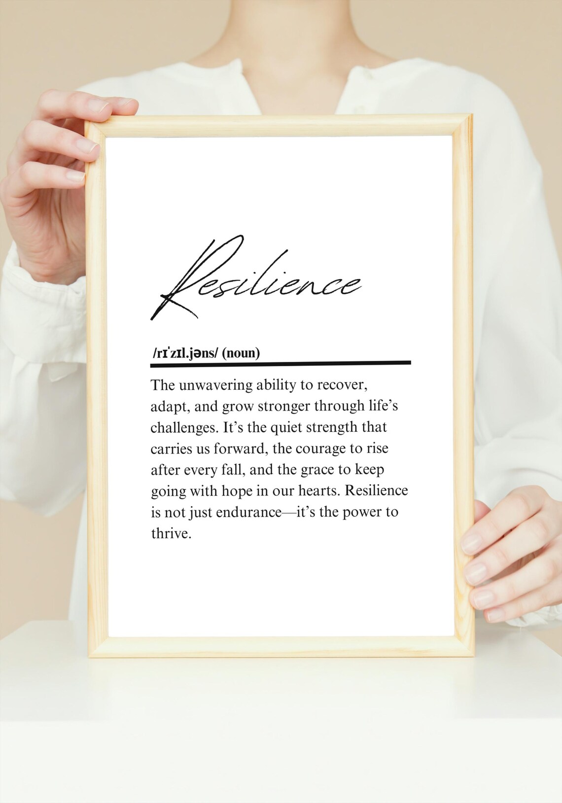 Resilience Motivational Dictionary Definition Art Print