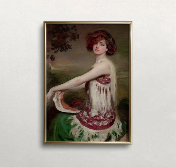 Woman Portrait Vintage Woman Art Moody Woman Portrait Vintage Fashion Antique Wall Decor Wall Art 434