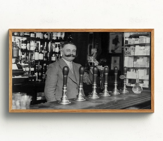 Beer Frame Tv Art Black And White Art Bartender Wall Art Vintage Wall Art Bar Wall Decor Tv Art