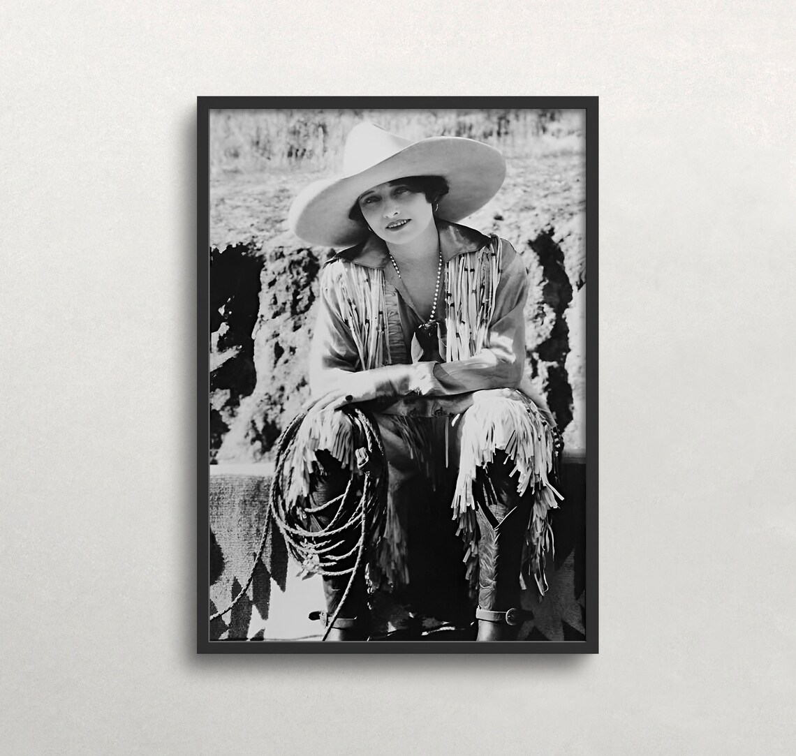 Cowgirl Wall Art Black And White Art Western Aesthetic Vintage Wall Art Wild West Photo Old Photo Wall Art