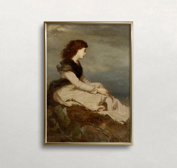Woman Portrait Victorian Woman Vintage Wall Art Moody Wall Decor Dark Academia Decor Wall Art 173