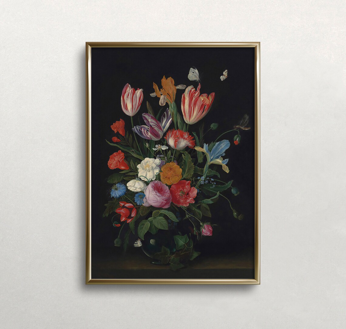 Moody Floral Vintage Wall Art, Dark Academia Print