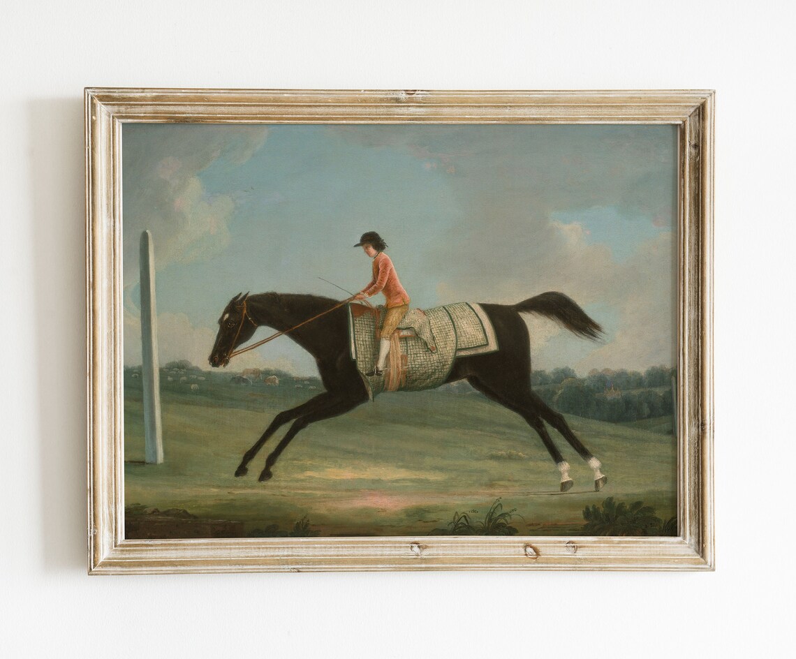 Horseback Rider Vintage Art Print, Cottage Decor - Image 3